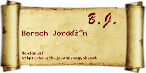 Bersch Jordán névjegykártya